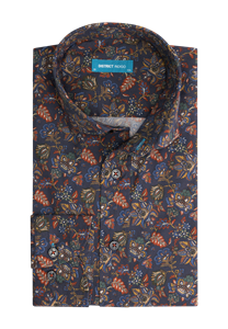 District Indigo Overhemd Print Navy  