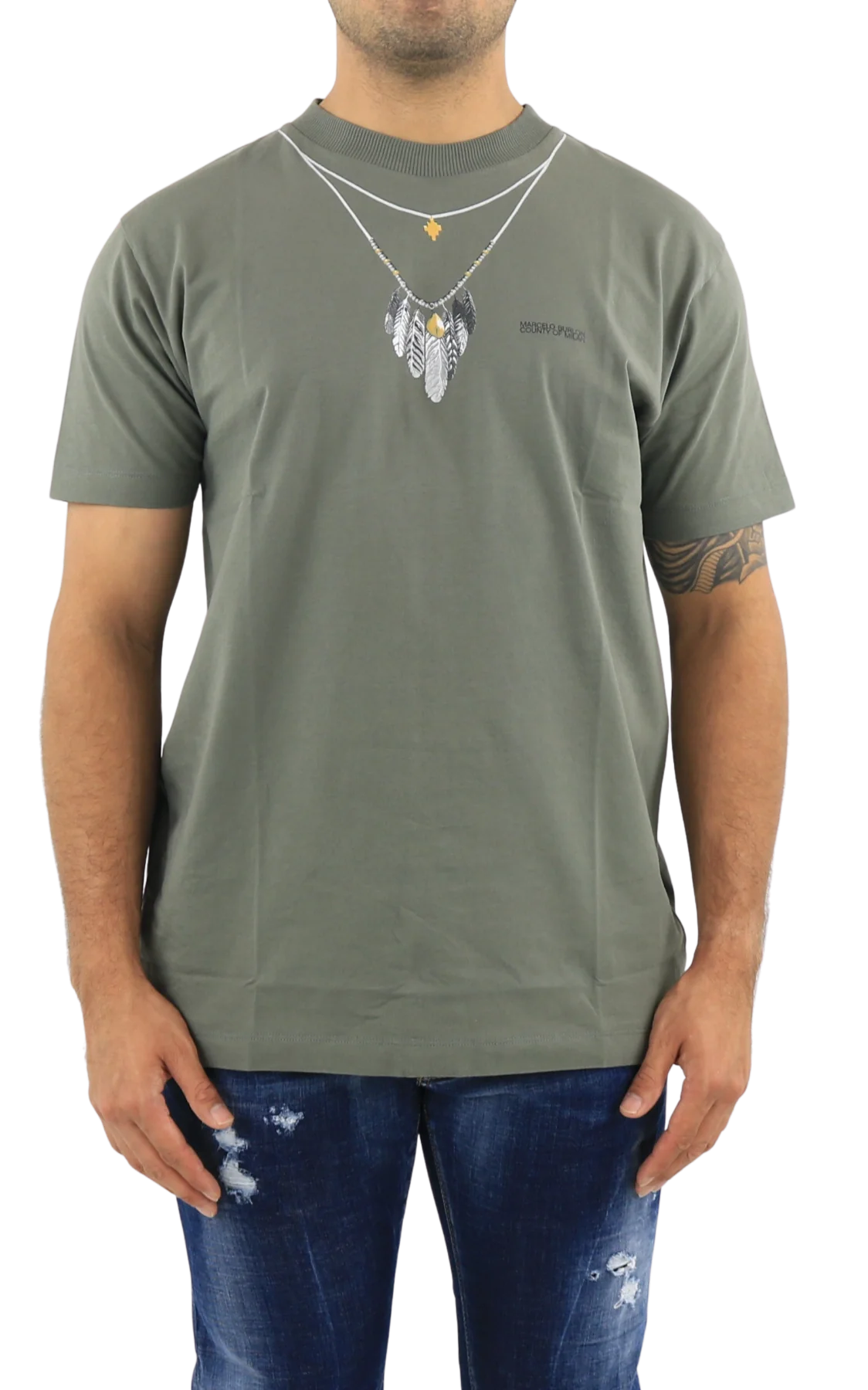 Marcelo Burlon Heren feathers necklace regular tee