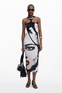 Desigual Nauwsluitende midi-jurk gezicht - BLACK