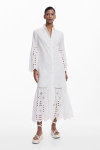 Desigual Geperforeerde maxi-jurk - WHITE