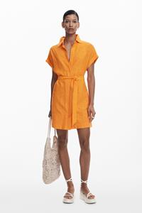 Desigual Overhemdjurk met geperforeerde zoom - ORANGE