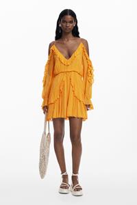 Desigual Mini-jurk met ruches - ORANGE
