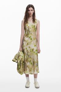 Desigual Satijnen bloemenjurk Collina Strada - GREEN