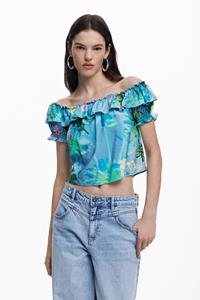 Desigual Blouse met ruches - GREEN