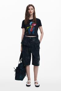 desigual Reversible T-shirt Collina Strada - BLACK