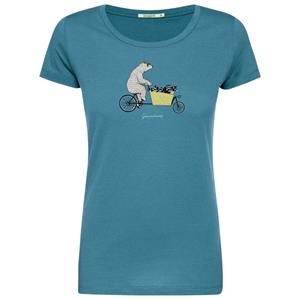 GreenBomb  Women's Bike Cargo Raccoon Loves T-Shirt - T-shirt, turkoois