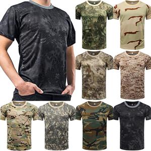 4 MEN Heren militaire tactische camouflage camo T-shirt leger gevecht zomer spier tee top L grijs
