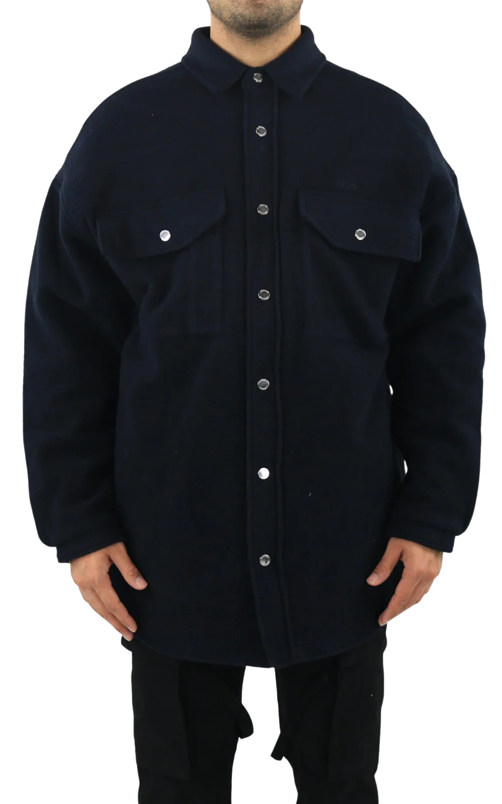 AMBUSH Heren oversized shirt coat navy blu