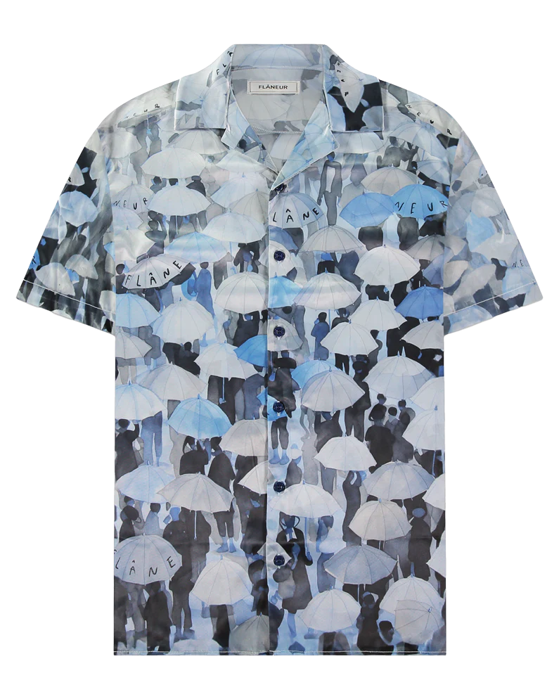 Flaneur Homme Heren umbrella viscose shirt