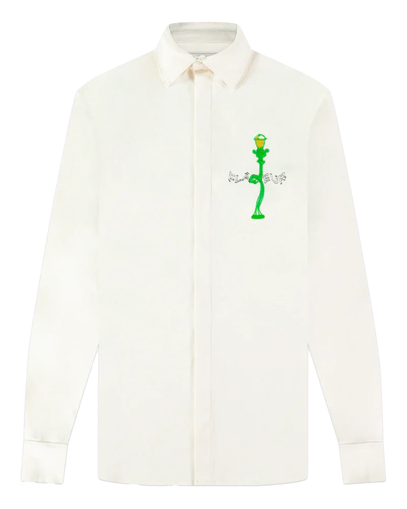 Flaneur Homme Heren lantern shirt white