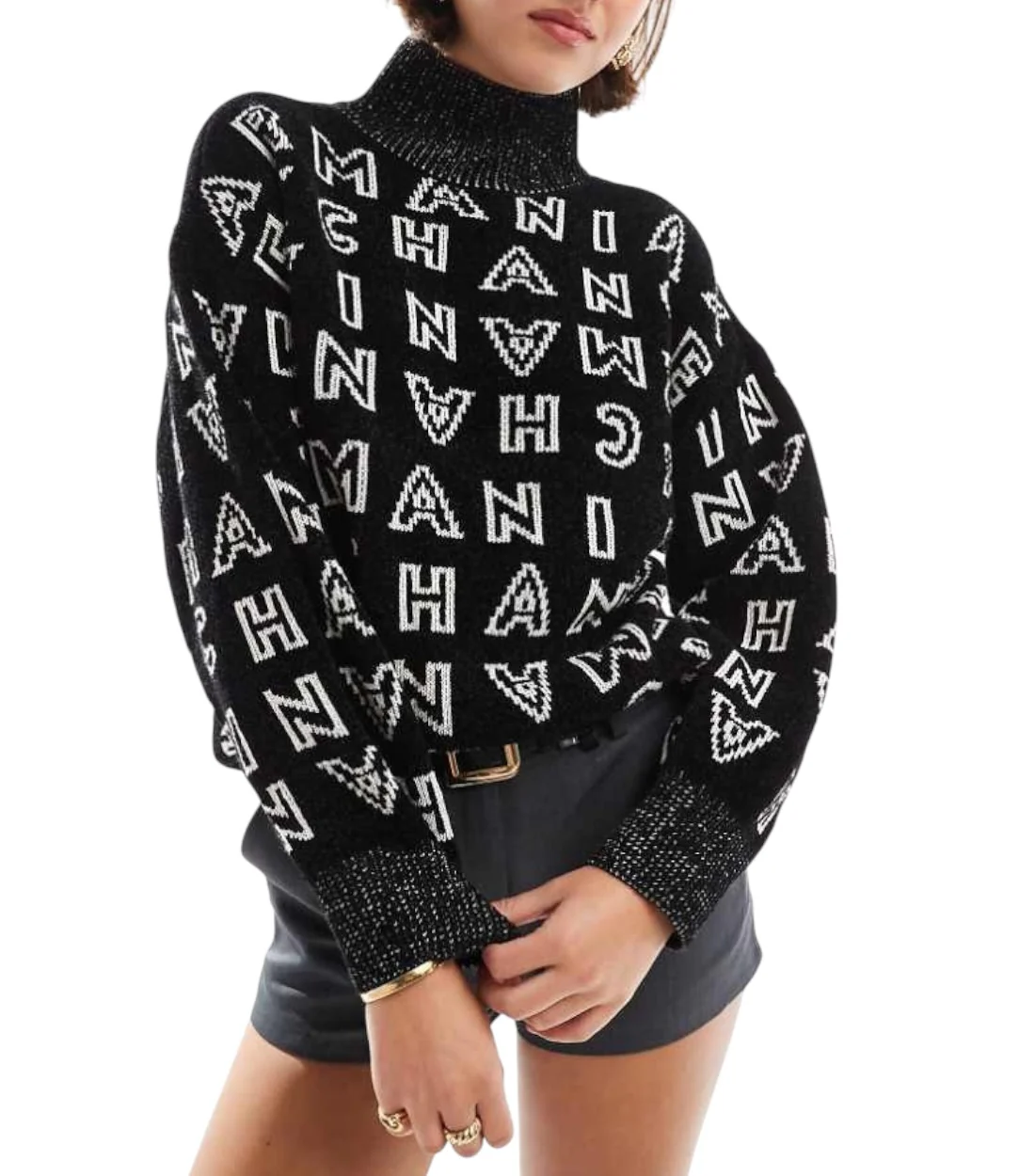Armani Exchange Hoogsluitende trui met print