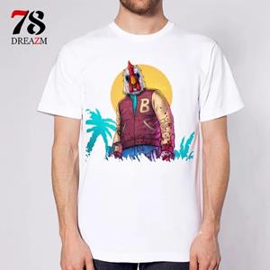 YSM Cotton Tshirt hotline miami heren T-shirt kleding heren T-shirt print patroon o hals Top XS wit