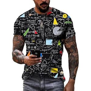 Chengyu Nieuwe Mode 3D Wiskundige Formule Grafische T-shirts Trend Mannen Casual Straat Retro Stijl Gedrukt O-hals T-shirts met korte mouwen XXS
