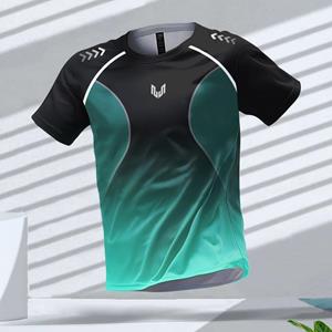 ETST WENDY 005 Zomer Outdoor Fitness Sportkleding Ronde Hals Korte Mouwen Heren T-shirt Patroon Bedrukking Tops Gym Snel Drogende T-shirts 3XL