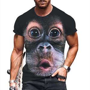 Chengyu Mannen T-shirts Mode Aap 3D Print Tops Korte Mouw Casual Zomer T-shirt Mannelijke Grappige Kleding O-hals Losse Oversized shirt L