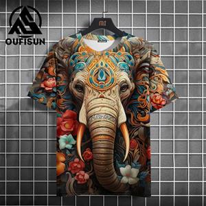 ETST WENDY 005 2024 Nieuw Heren T-shirt Olifant Patroon T-shirt 3D Bedrukt Korte Mouw Tops Heren Grote Maat T-shirt Ontwerp Heren Tops M