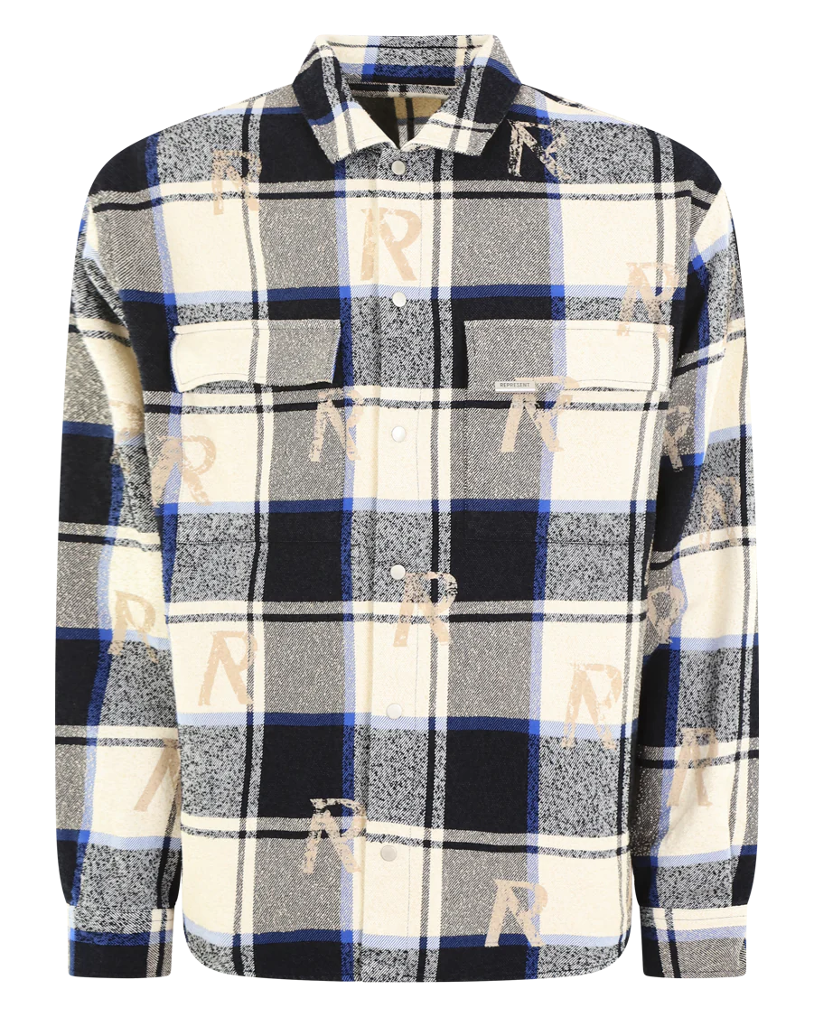 Represent Heren all over initial flannel shirt
