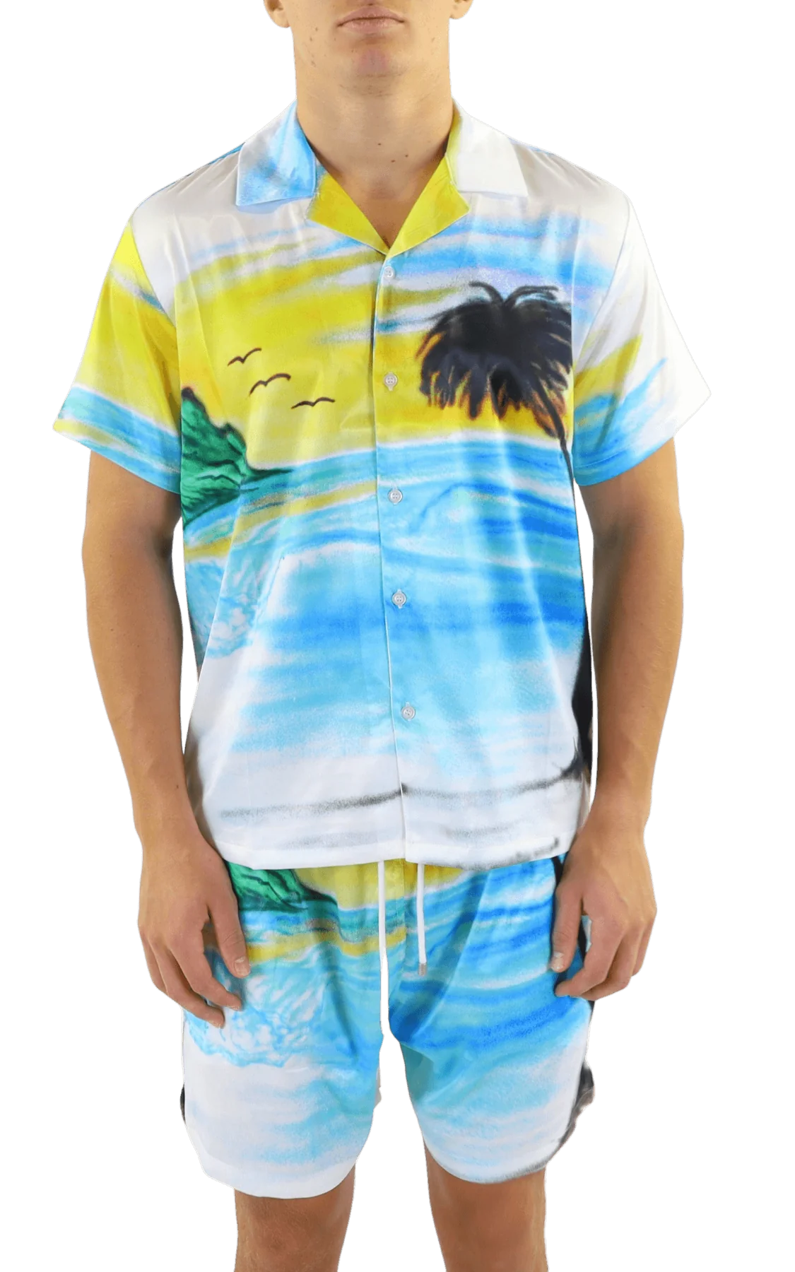Flaneur Homme Heren airbrushed silk shirt
