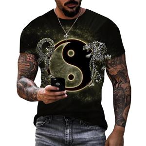 ETST 07 Zomer Originaliteit Tai Chi Acht Diagrammen grafische t-shirts Heren Mode Trend Persoonlijkheid 3D Geprint Ronde Hals Korte Mouw Tops S