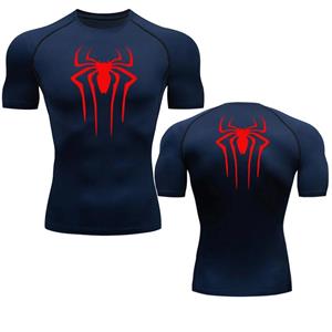 Xin nan zhuang Hardloop T-shirt Heren Korte Mouw Compressie Shirt Zomer Snel Droog Top Zwart Bodybuilding Spier Shirt Workout Ademend Gym S