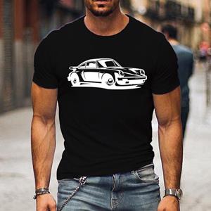 FT women t shirt Zomer Man T-shirt Mode Losse Casual T-shirts Herenkleding Klassieke Auto Bedrukte Grafische Ronde Hals Korte Mouwen Tops Herenkleding S zwart