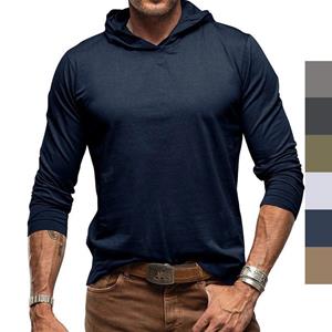 Phoca largha Heren ademend casual hooded shirt met lange mouwen katoenen lichtgewicht hooded shirt voor mannen zacht comfortabel slank T-shirt effen werk pullover top S wit