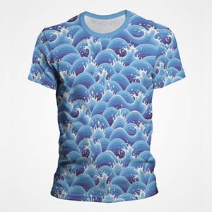 ETST WENDY 005 Water Ripples Waves 3D-geprint T-shirt voor heren Mode Vakantie Dames T-shirt Surfen Sport Streetwear Casual Grappige Tee Tops XS