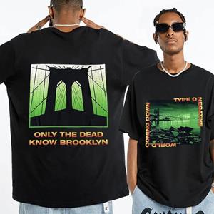 TENJINGE Trendy Rock Band Type O Negatieve Print Katoenen T-shirt Mannen Vrouwen Hip Hop Tee Korte Mouw T-shirt Zomer Oversized T-shirts Tops S