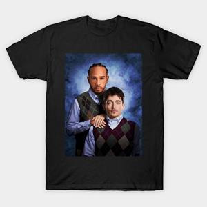 SPORTS TRIP Heren Zwart Print T-shirt Super Groot T-shirt Vintage Charles Leclerc Lewis Hamilton Retro No-Cut Transfer Papier Print Katoenen T-shirt XL zwart