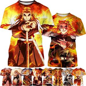 Men look 3D Clothes Hot selling anime cartoon karakters van Rengoku Kyoujuru Hot blooded hip-hop Coole straat persoonlijkheid 3D geprint T-shirt 110