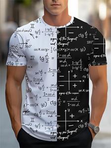ETST WENDY 05 Zomer Nieuwe Mode 3D Wiskundige Formule Grafische T-shirts Trend Mannen Casual Straat Retro Stijl Bedrukt O-hals Korte Mouw T-shirts S