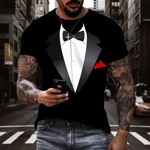 ETST0013 3d T-shirt Strik Korte Mouw Heren Smoking Tops Casual Retro Print Nep Pak T-shirt 3d Grappig T-shirt Mode Heren S