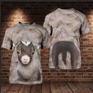 ETST 006 Hilarisch T-shirt Mannen En Vrouwen Mode 3d T-shirts Geit Leuke Print Casual Oversized Ronde Hals Korte Mouw T-shirt Kinder Tops S