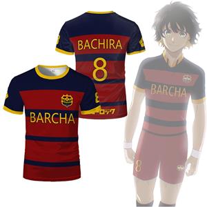 ETST 07 Blue Lock FC Barcha Cartoon Anime Cosplay Heren Jersey Zomer Korte Mouw Kinderen Tee Tops Mode Heren Jongens T-shirt XXS