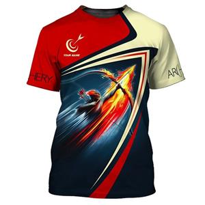 Xuhaijian02 Boogschieten patroon heren T-shirt gepersonaliseerde naam aangepaste print T-shirts casual ronde hals korte mouwen losse tops buitensport T-shirts S