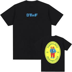 Trendy discount DTMF met Bear Cartoon T-shirts Debí Tirar Meer foto's Bedrukking T-shirt Bad Bunny Hip Hop T-shirt Katoen Hoge Kwaliteit T-shirts XS
