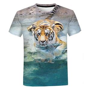 Xin nan zhuang Nieuwe heren T-shirts Zomer 3D Dierlijke Tijgerprint Coole Grappige Top T-shirt Heren Mode O Hals Korte Mouw 6XL