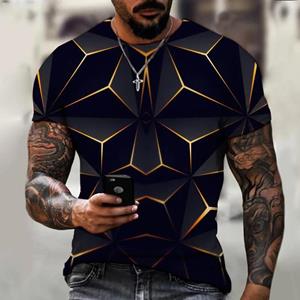 Chengyu Mode Hip Hop T-shirt Harajuku Street 3D Diamant Print Patroon Heren Zomer Vrije Tijd Sport Kleding Top Korte Mouw T-shirt XXL