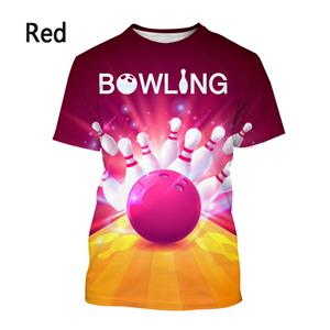 Chengyu Trend Heren Zomer Bowling 3D Print T-shirt Casual Korte Mouw Mode Sweatshirt Tops Tees XXS