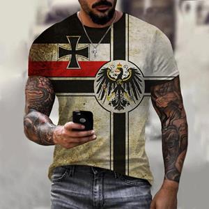 ETST 009 2024 Nieuwe Wereldvlag T-shirt voor heren 3D-print Duitsland Grafische T-shirts Oversized Korte Mouw Vintage Tops Unisex O-hals Kleding S