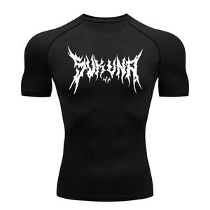 Jun Lin NO.1 Grafische compressieshirts voor heren Zomer Atletiek Snel drogende T-shirt Tops Gym Workout Running Rash Guards Baselayer Ondershirts XL