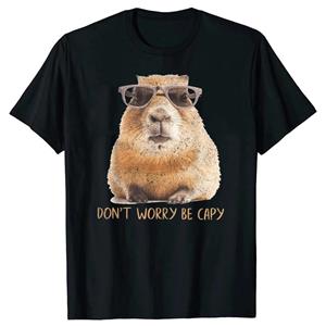 ETST 006 3D Grappig Dier Capybara Bedrukt T-shirt Voor Mannen Kindermode Streetwear Capybara Liefhebbers Korte Mouwen Harajuku Kleding T-shirts Top S