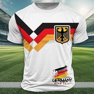 Bobby 2 Voetbal Duitse vlag Outdoor Athleisure Heren 3D Print T-shirt T-shirt Wit Korte Mouw Ronde Hals Shirt Zomer Lente Kleding S