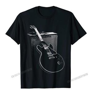 HerSight Legendarische Blues Gitaar En Amp T-shirt Camisas Heren Speciale Bedrukte T-shirts Katoenen Heren Tops & T-shirts Bedrukt Op S zwart