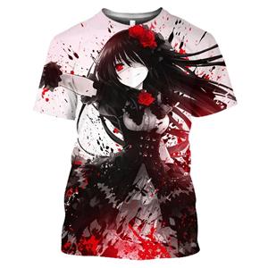 ETST WENDY 05 Mangas Date A Live Tokisaki Kurumi Sexy Girls Otaku Graphic 3D T-Shirts Anime Short Sleeve Harajuku Shirt for Men Tees Tops M