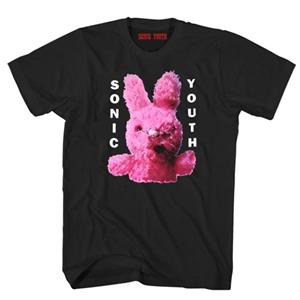 WowClassic Mike Kelley Youth Band Roze Konijnenprint Grote Ronde Hals Losse Katoenen Korte Mouw T-shirts Unisex S wit