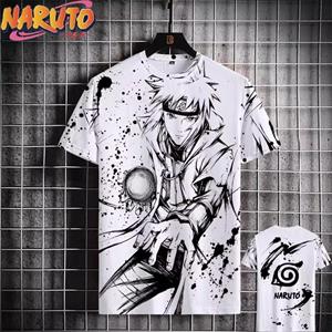 ETST0013 MINISO Naruto Heren T-shirt Japanse Anime 3D Prints Casual Korte Mouw T-shirts Straat Oversized Kleding Mode Cartoon T-shirts S