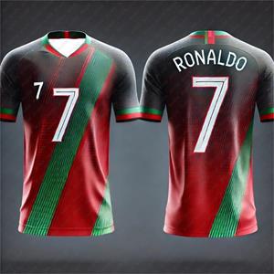 ETST0013 Ronaldo No.7 Kids Adult Sportshirt Zomer Outdoor Voetbal Ademend T-shirt Hardlopen Bodybuilding Training Jersey Kleding S