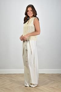 Nine In The Morning broek Sandra wide-leg wit
