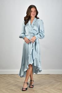 Zimmermann jurk Silk Wrap Midi met wikkelsilhouet blauw